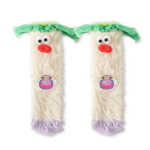 Yassiglia Flauschige Wintersocken Lustige Cartoon Monster Socken Herbst Winter Warme Schlafsocken Kuschelige Plüschsocken für Damen Mädchen Geschenke (Weiß, One Size) von Yassiglia