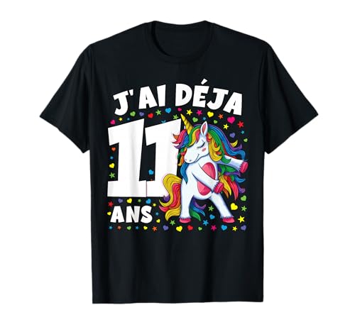 J'ai Deja 11 Jahre Einhorn Mädchen Geburtstagsgeschenke T-Shirt J'ai Deja 11 Jahre Einhorn Mädchen Geburtstagsgeschenke T-Shirt von Yassine Tees