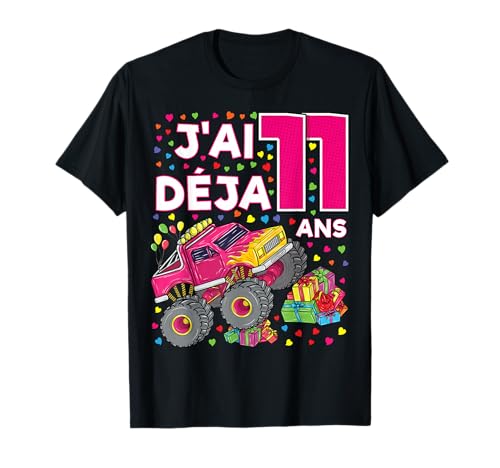 Monster Truck J'ai Déja 11 Years Gifts Birthday Girl T-Shirt Monster Truck J'ai Déja 11 Years Gifts Birthday Girl T-Shirt von Yassine Tees
