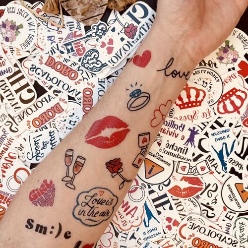 Yatatu – Temporäre Hochzeitstattoos – über 130 temporäre Tattoos für Hochzeiten mit verschiedenen Designs – gebrauchsfertige Einzelstücke (Italienische Version) von Yatatu