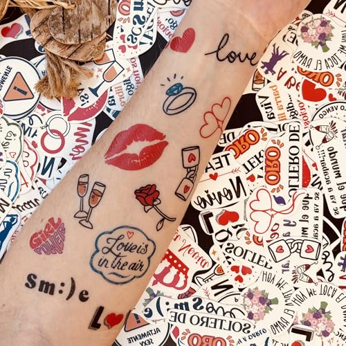 Yatatu – Temporäre Hochzeitstattoos – über 130 temporäre Tattoos für Hochzeiten mit verschiedenen Designs – gebrauchsfertige Einzelstücke (Spanische Version) von Yatatu