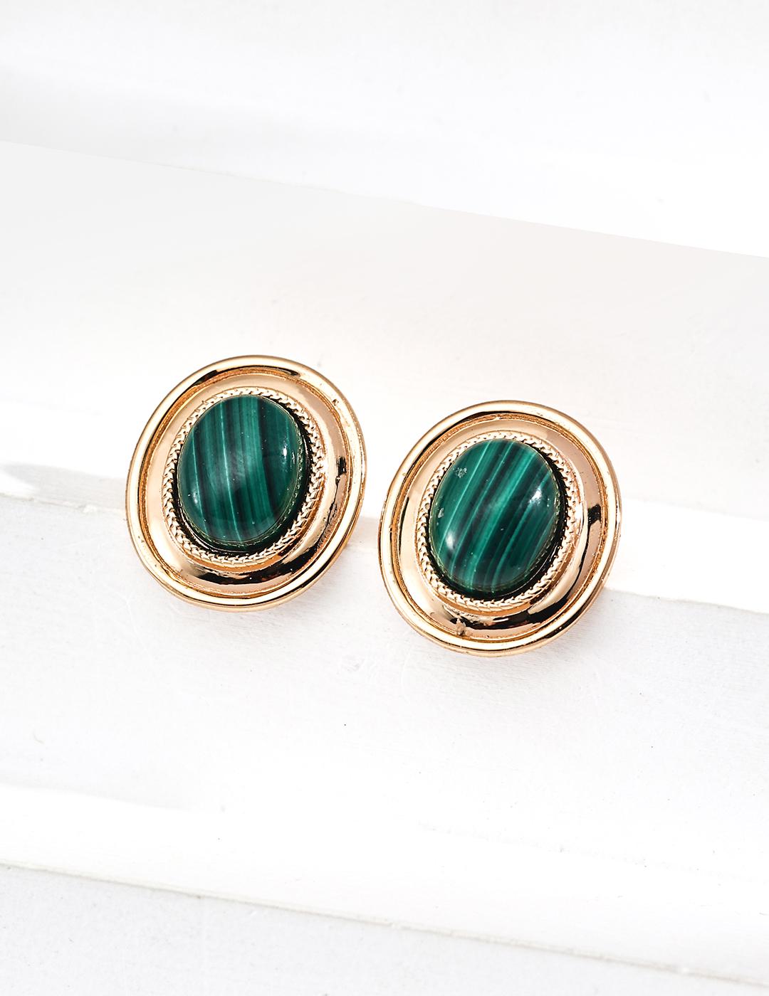 Modeschmuck Ohrring Aus Schlichtem Malachit Gold Als S925 Silber Modeschmuck Ohrring Aus Schlichtem Malachit Gold Als S925 Silber von YatdimSHOP