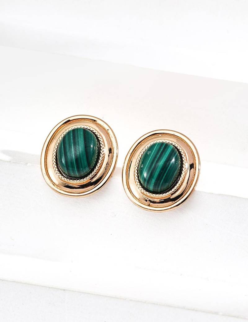 Modeschmuck Ohrring Aus Schlichtem Malachit Gold Als S925 Silber Modeschmuck Ohrring Aus Schlichtem Malachit Gold Als S925 Silber von YatdimSHOP