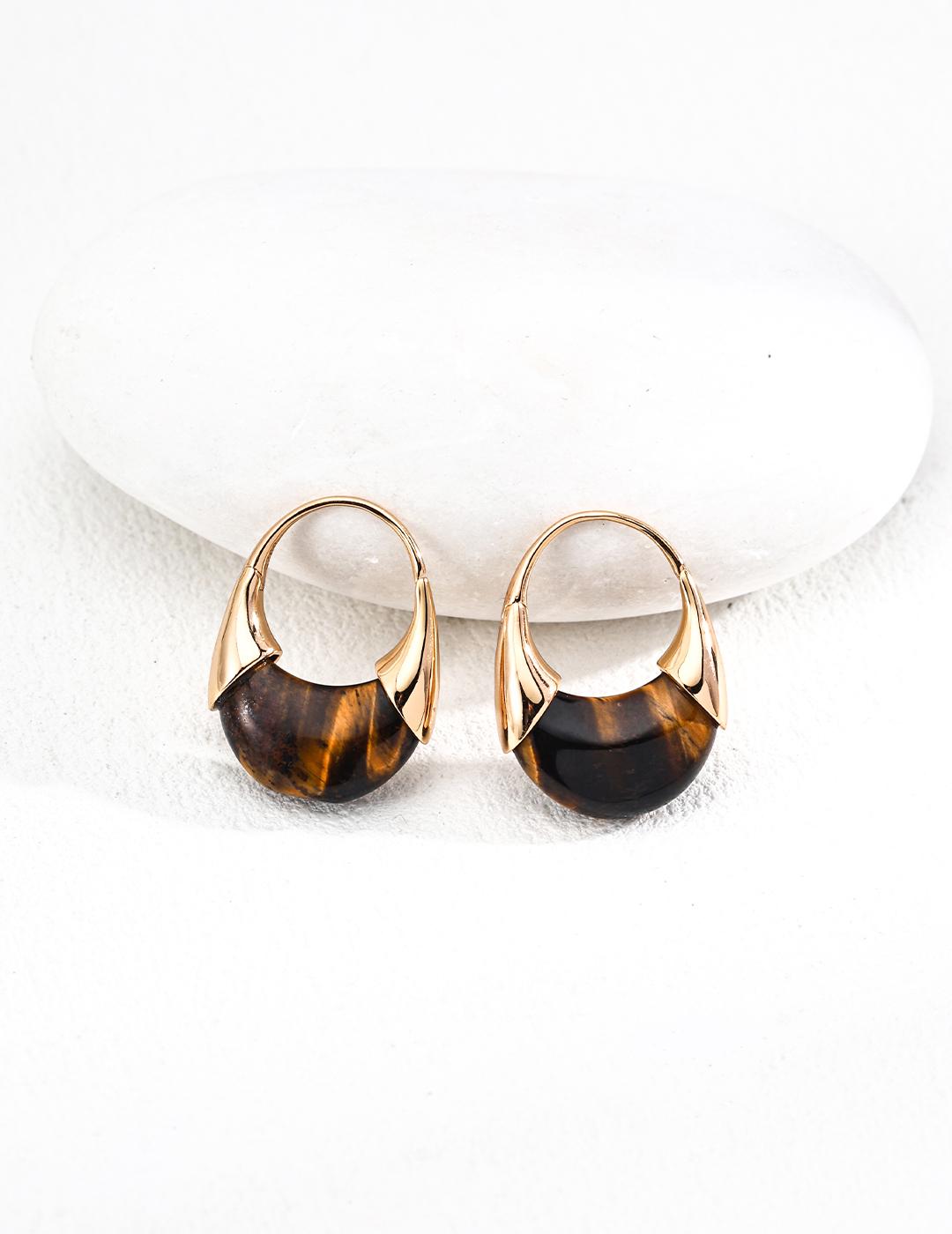 Ohrringe Im Vintage-stil Mit Goldfarbenem Tigerauge Aus S925 Silber Ohrringe Im Vintage-stil Mit Goldfarbenem Tigerauge Aus S925 Silber von YatdimSHOP