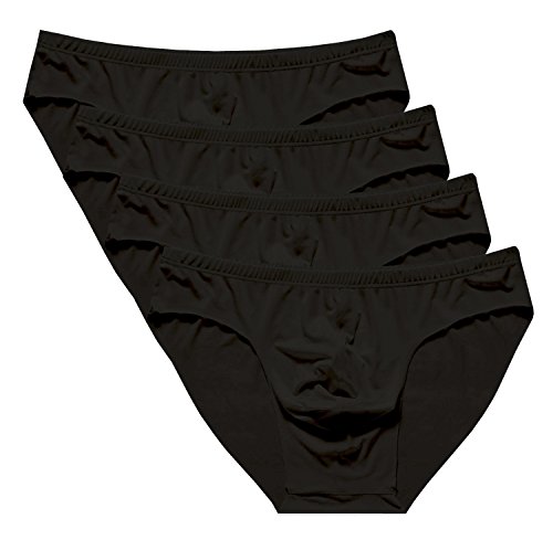 Yateen Herren-Unterwäsche, spurlos, Eisseide, Slip, 4er-Pack Schwarz, X-Large Yateen Herren-Unterwäsche, spurlos, Eisseide, Slip, 4er-Pack Schwarz, X-Large von Yateen