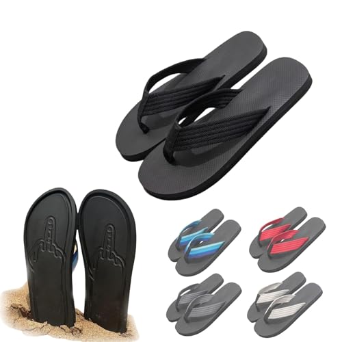 Versteckte Flops, Sommer Strand Komfort Anti-Rutsch-Sandale, Spoof Strand Flip Flops, Lustige Fußabdruck Hausschuhe, Strand Party Strafe Requisiten(Black,36 EU) von Yately