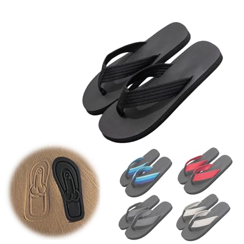 Versteckte Flops, Sommer Strand Komfort Anti-Rutsch-Sandale, Spoof Strand Flip Flops, Lustige Fußabdruck Hausschuhe, Strand Party Strafe Requisiten(Black,39 EU) von Yately