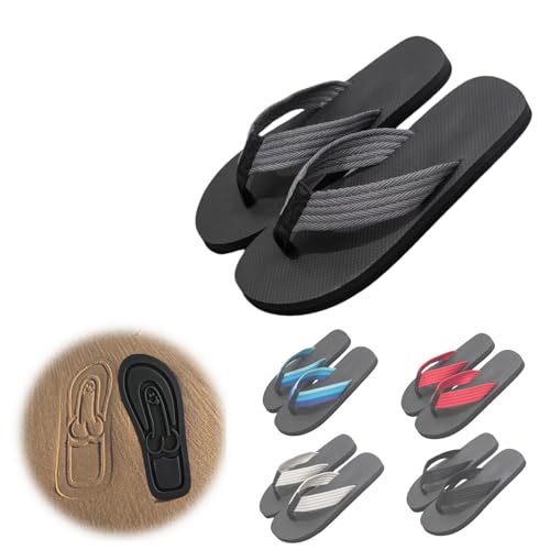 Versteckte Flops, Sommer Strand Komfort Anti-Rutsch-Sandale, Spoof Strand Flip Flops, Lustige Fußabdruck Hausschuhe, Strand Party Strafe Requisiten(Gray,47 EU) von Yately