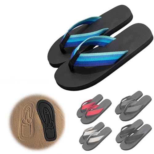 Versteckte Flops, Sommer Strand Komfort Anti-Rutsch-Sandale, Spoof Strand Flip Flops, Lustige Fußabdruck Hausschuhe, Strand Party Strafe Requisiten(Blue,45 EU) von Yately