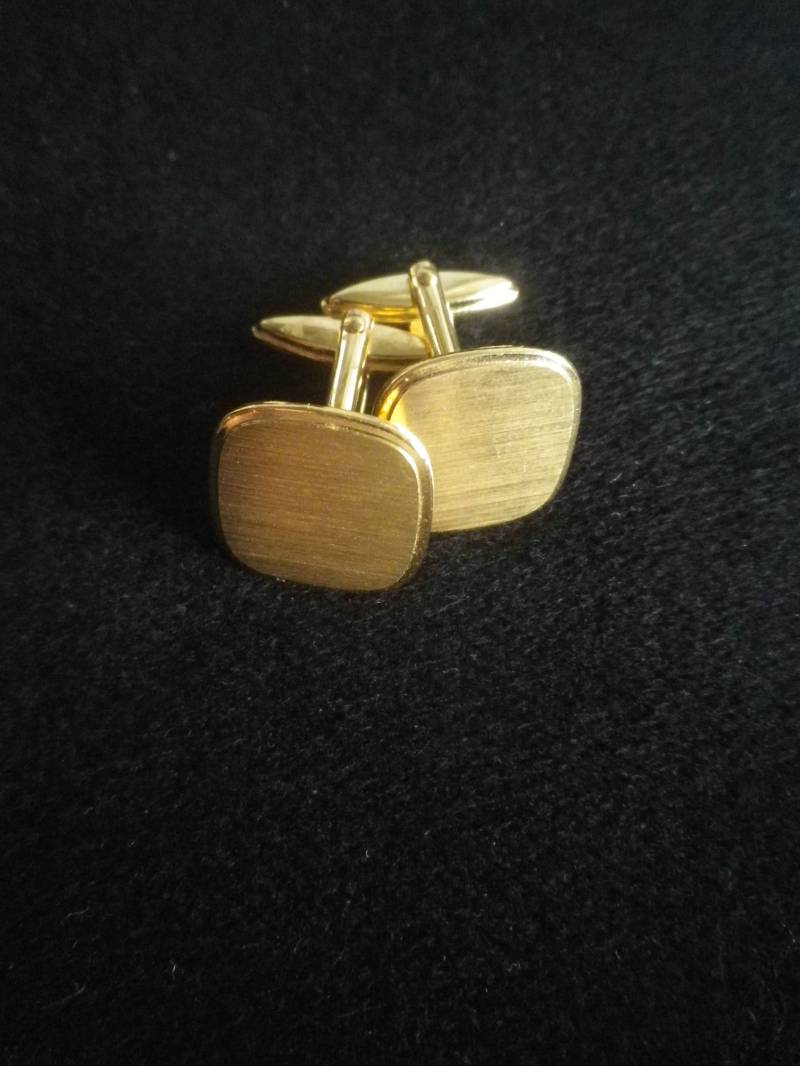 Vergoldetes Retro-Design, Rechteckiger Manschettenknopf Mit Weicher Kante, Rhodium-Basis, Hochwertige Oberfläche, Präsentationsbox von YatesandCoLondon