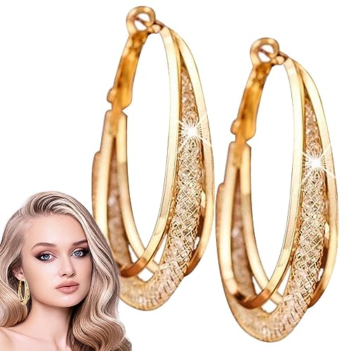 Modische ovale Ohrringe - Leichte stilvolle große Creolen,Tropfenförmige Creolen, Ohrringe für Frauen, klobige Ohrringe Yatlouba von Yatlouba