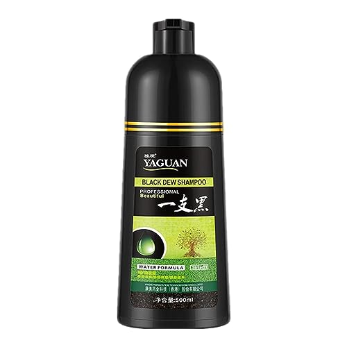 Schwarzes Haarfärbe-Shampoo für Männer und Frauen - 500 ml pflanzliches schwarzes Haarfärbeshampoo für Männer und Frauen - Water Formula Ast Acting Dye Shampoo für graues Haar, Yatlouba von Yatlouba