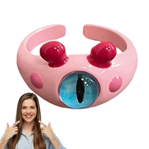 Yatlouba Lustige Ringe,Lustige Ringe | Trendige Ringe Unique Weird mit großem Auge | Modische Ringe, verstellbare Finger-Accessoires, Y2K-Schmuck für Teenager, Mädchen und Frauen von Yatlouba