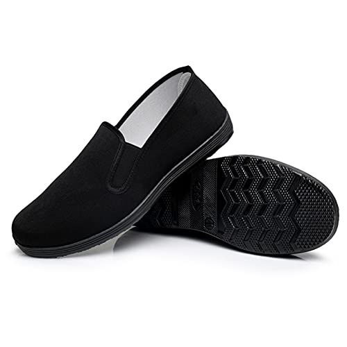 Chinesische Kung Fu Hausschuhe Leinwand Kampfsport Tai Chi Schuhe Gummisohle Unisex Alle Schwarz Größe EU 37 (235cm) von Yatong Sports