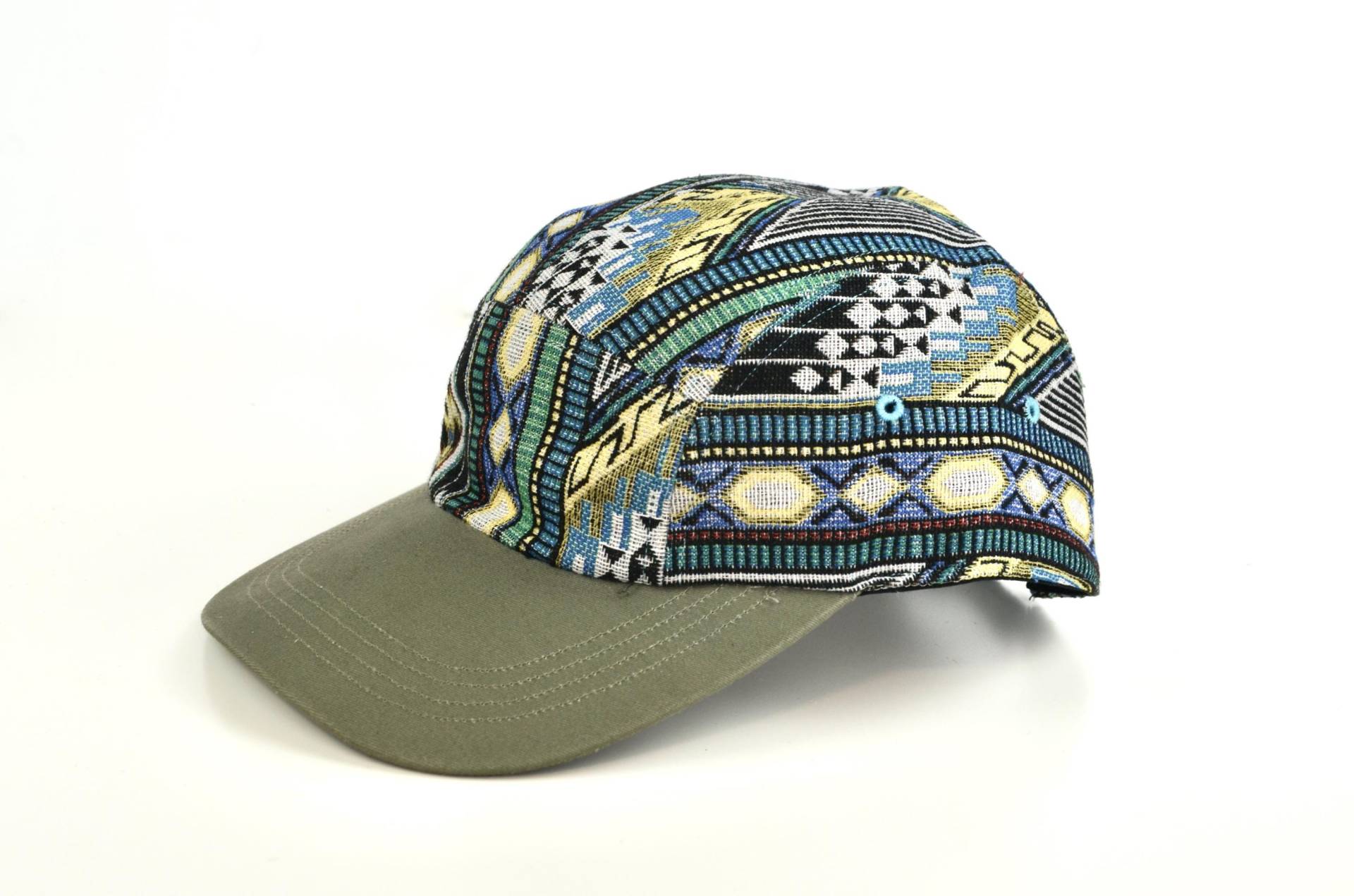 Boho 5 Panel Cap, Bunte Cap Ethno, Baumwollmütze, Hut, Kopfbedeckung, Mütze, Kappe, Five Panel, Cappy, Schirmmütze Muster von YatraDesign