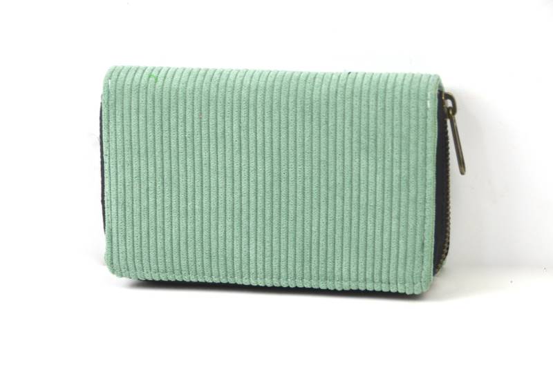 Geldbeutel Aus Cord, Cordgeldbeutel Mintgrün, Boho Portemonnaie Damen, Geldbörse Baumwolle Vegan von YatraDesign