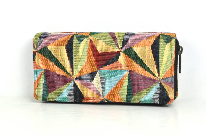 Geldbeutel Damen Im Bohostil, Portemonnaie Mit Ethnomuster, Vegane Geldbörse, Großer Aus Stoff von YatraDesign