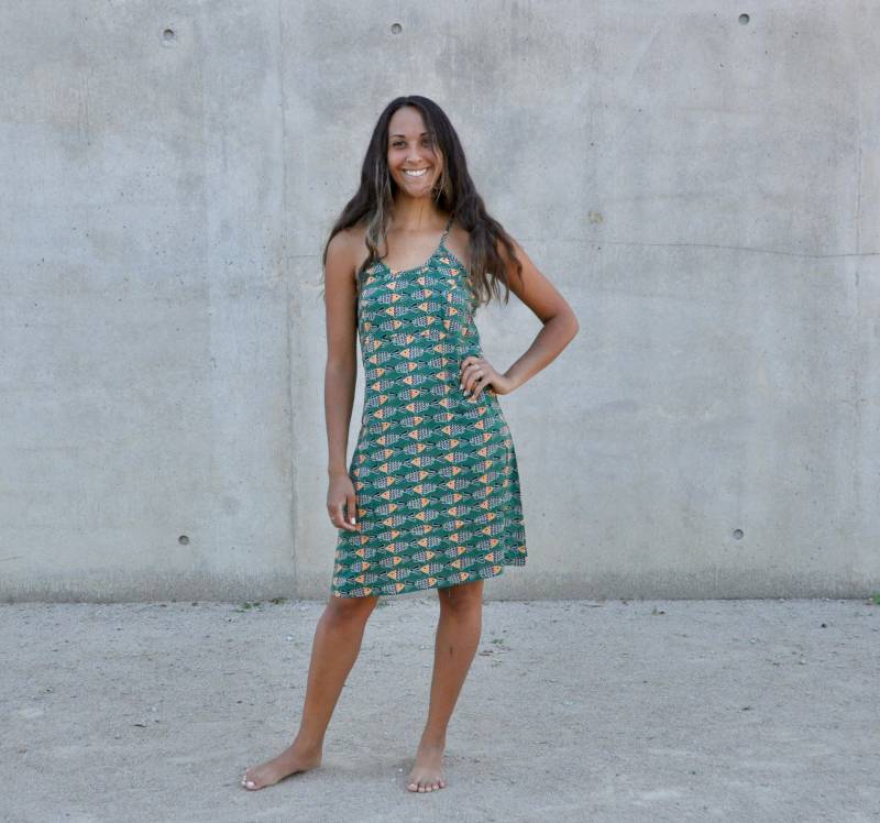 Sommerkleid, Kleid Aus Viskose, Leichtes Kleid, Lockeres Mit Fischmuster von YatraDesign