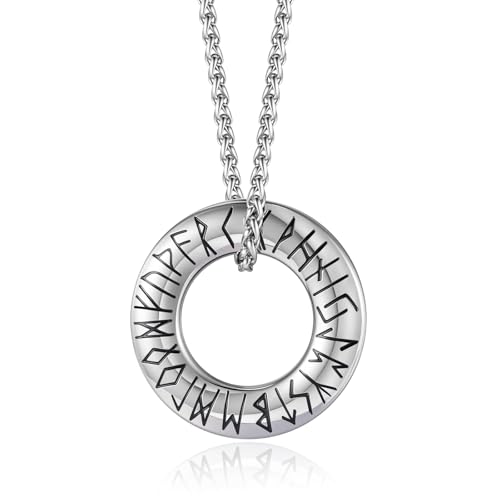 Yaumatea Halskette mit Wikingerrune, keltischem Kreuz, Thorshammer und Kompass, nordischer und keltischer Edelstahl-Anhänger an 61 cm langen Ketten, Geschenkschmuck für Männer und Frauen, Regular Yaumatea Halskette mit Wikingerrune, keltischem Kreuz, Thorshammer und Kompass, nordischer und keltischer Edelstahl-Anhänger an 61 cm langen Ketten, Geschenkschmuck für Männer und Frauen, Regular von Yaumatea