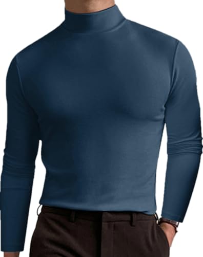 YawYews Pullover Herren Sweatshirt Für Herren Rundhalsausschnitt Winterpullover Langarm Thermoshirt Blau L von YawYews