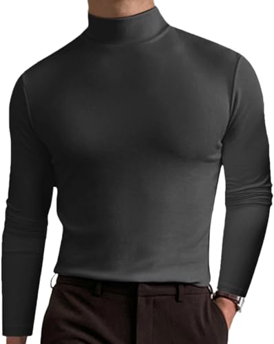 YawYews Pullover Herren Sweatshirt Für Herren Rundhalsausschnitt Winterpullover Langarm Thermoshirt Schwarz L von YawYews