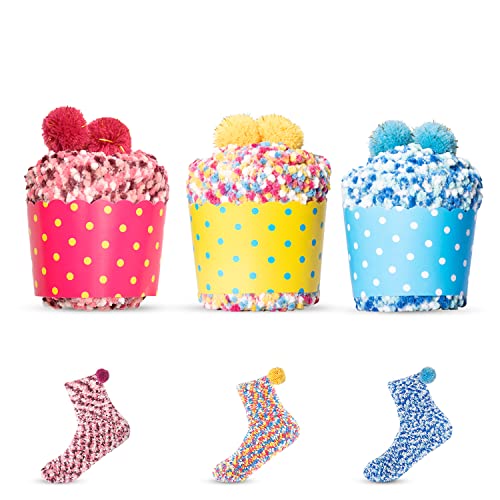 Yawcorp Geschenk für Frauen, Kuschelsocken Damen Flauschige Lustige Weihnachtsgeschenke Geburtstagsgeschenk für Freundin Schwester Mama, Größe 36-42 (Gelb, Rosa, Blau) von Yawcorp