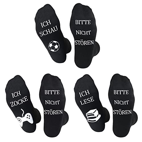 Yawcorp Gaming Socken Geschenke für Männer Bitte Nicht Stören, Ich Zocke Socken Herren Adventskalender Socken Lustige Geburtstagsgeschenk für Freund Bruder Papa Schwarz, Größe 39-45 von Yawcorp