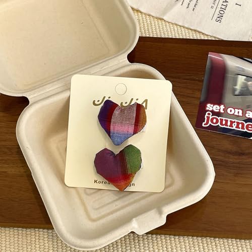 1/2PCS Bunte Stoff Bow Haars pangen, karierte Bowknote Haarnadel, süße Mädchen handgemachte Liebe Haarseil Haarschmuck Kinder Kopf bedeckung von Yawdil