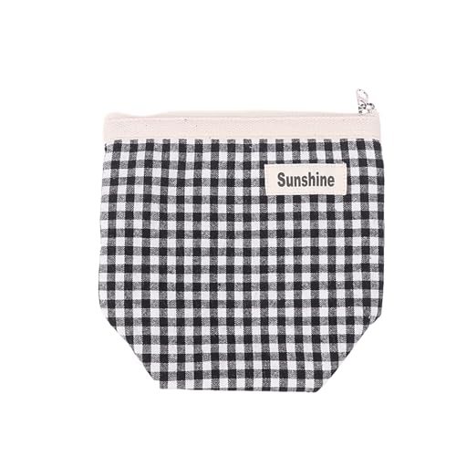 1 Stück Mode Plaid Kosmetik Tasche Damen Mode Clutch Make-up Beutel tragbarer Münz schlüssel Tasche Damen Serviette Reiß Verschluss Beutel von Yawdil