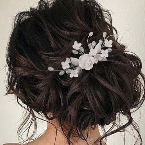 Braut Hochzeit Haarschmuck Blume Glänzende Strass steine Haarkämme Barrette Schmuck Luxuriöse Frauen Braut Kopfstück von Yawdil