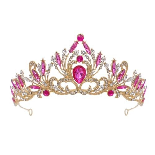 Elegante Kristall-Tiara-Krone für Frauen, Party, Hochzeit, Prinzessin, Strass, Brautkrone, Haarschmuck, 02, einfach von Yawdil