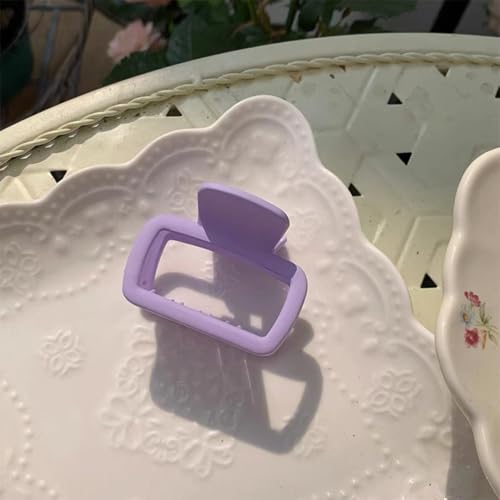 Yawdil Kunststoff Haars pange Kleine Matte Farbe ausgehöhlte quadratische Herz Geometrische Haifisch Clips Haars pange Frauen Haarschmuck von Yawdil