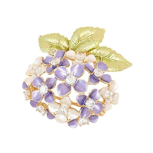 Mode Lila Hydrangea Broschen für Frauen Kleidung Mantel Schmuck Zubehör Geschenke von Yawdil