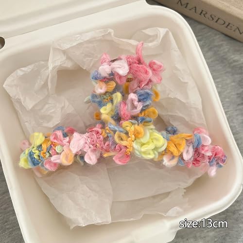 Yawdil Neue Bunte Haars pangen für Frauen Plüsch Harz Wolken Haar klaue große kleine EIN-Wort-Haifisch-Clip Trend iges tägliches Haar-Accessoire von Yawdil