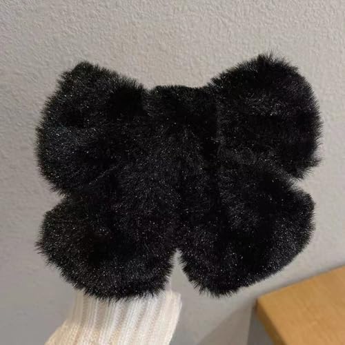 Yawdil Winter niedlich Plüsch Bowknot Haarnadel Frauen Einfarbig Einfarbig Bow Haars pangen Große Haars pange für Mädchen Haarschmuck von Yawdil
