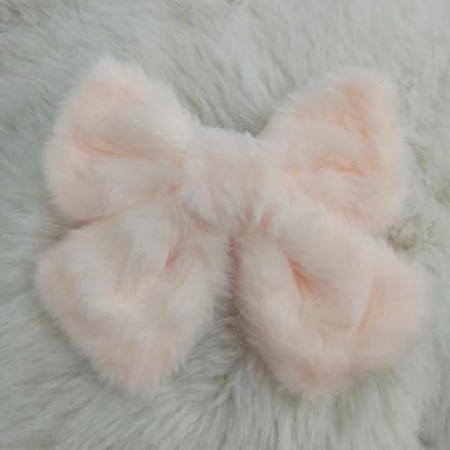 Yawdil Winter niedlich Plüsch Bowknot Haarnadel Frauen Einfarbig Einfarbig Bow Haars pangen Große Haars pange für Mädchen Haarschmuck von Yawdil