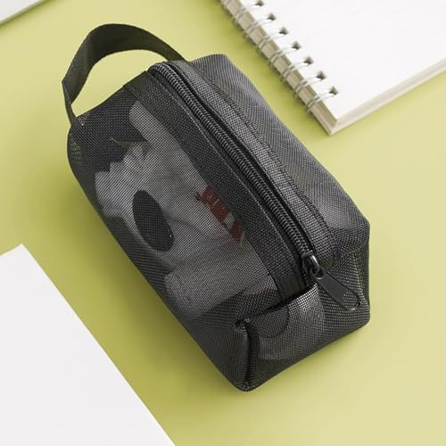 Yawdil Hand quadratische Nylon-Netz-Kosmetik Tasche, Mini-Wasch Beutel Schreibwaren Tasche, Geldbeutel, große Kapazität Organizer-Karten Tasche von Yawdil