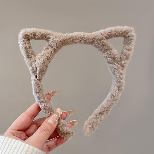 Yawdil Katzen oars Damen Stirnband Plüsch Haarband Kopf bedeckungen Mädchen Haar Reifen Haarschmuck Cosplay Party Kopf bedeckung von Yawdil