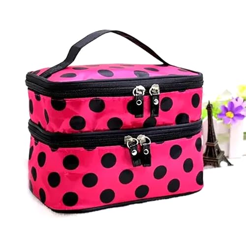 Yawdil Kosmetik Tasche mit großer Kapazität Doppelschicht-Reiß Verschluss Frauen Make-up-Taschen tragbare Reise-Toiletten Artikel Organizer Bade wasch Beutel Kupplung von Yawdil