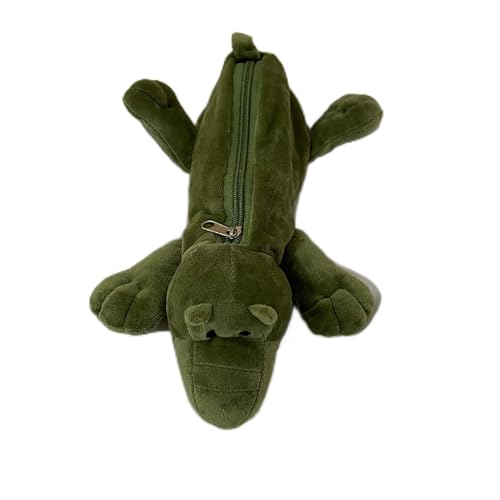 Yawdil Kreatives kleines Federmäppchen mit Krokodil-Schildkröte, Plüsch, Cartoon-Tierform, lustige Schreibwarentasche, Federmäppchen, einfarbig, A von Yawdil