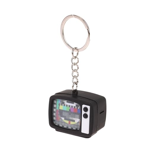 Yawdil Mini Vintage TV Set Schlüsselanhänger Simulation LED Sound TV Modell Schlüsselanhänger Kreativer Fernseher Schlüsselhalter Tasche Anhänger Auto Schlüsselanhänger, A6, Einheitsgröße von Yawdil