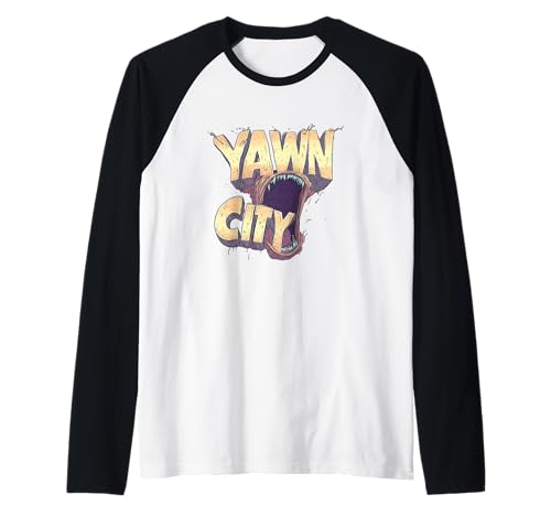 Lustiges Gähnstadt Statement Kostüm für Jungen und Mädchen Raglan von Yawn Outfit