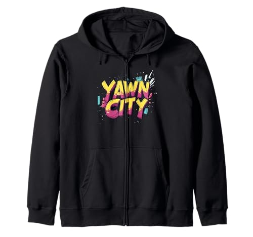 Vibrant Yawn City Logo für Jungen und Mädchen Kapuzenjacke Vibrant Yawn City Logo für Jungen und Mädchen Kapuzenjacke von Yawn Outfit
