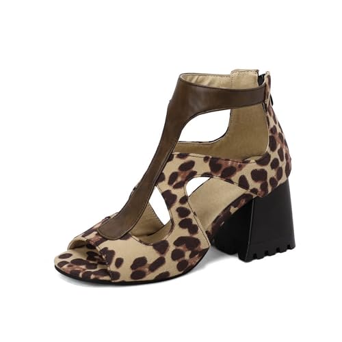 Yawors Damen LC2292 Stiefeletten mit Blockabsatz Mitte Fischkopf Reißverschluss Blockabsatz Leopard - 39.5 EU Yawors Damen LC2292 Stiefeletten mit Blockabsatz Mitte Fischkopf Reißverschluss Blockabsatz Leopard - 39.5 EU von Yawors