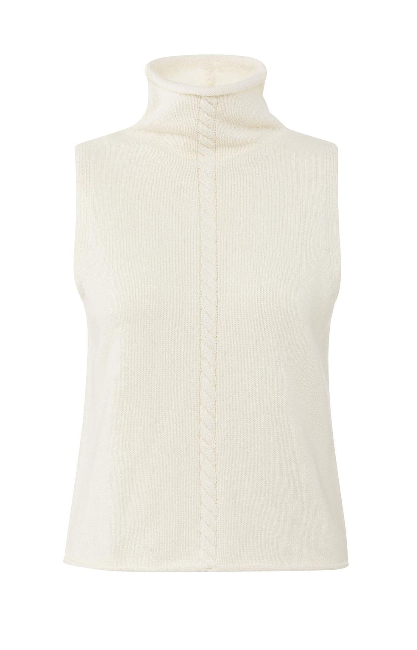 Yaya - Ärmelloser Pullover mit hohem Halsausschnitt beige - Gr. - XS von Yaya