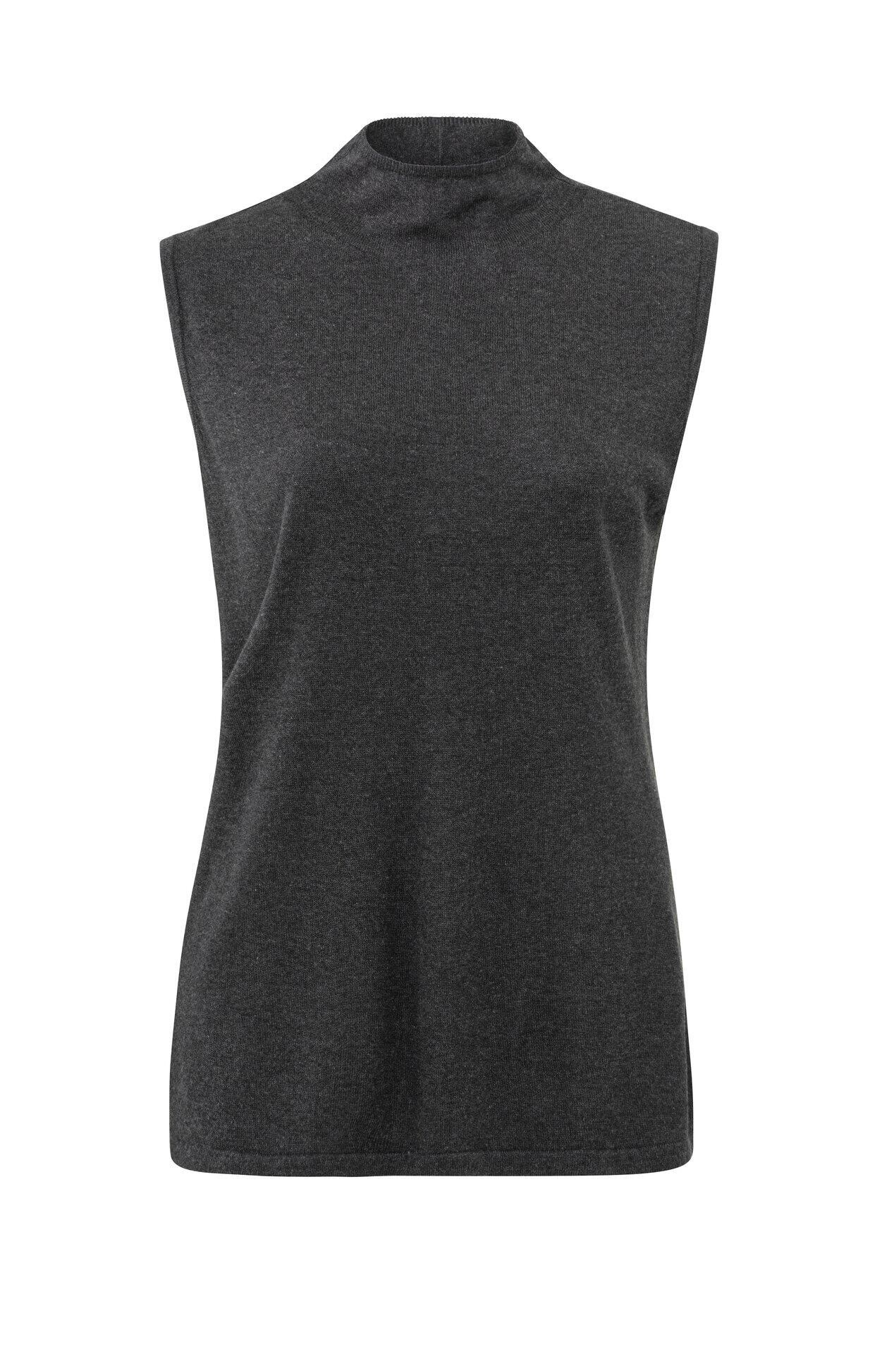 Yaya - Ärmelloser Pullover mit hohem Kragen grau - Gr. - M von Yaya