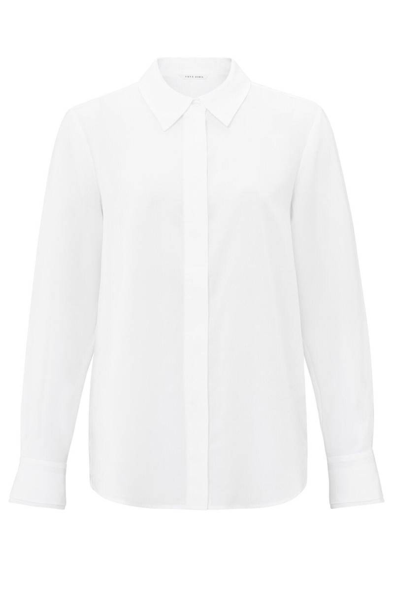 Yaya - Basic-Bluse mit Manschetten-Detail weiß - Gr. - 38 von Yaya
