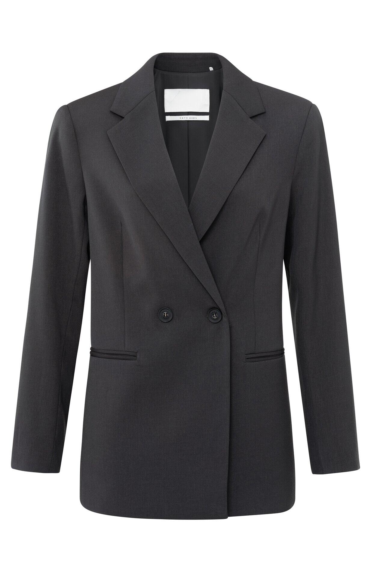 Yaya - Blazer mit zweireihigem Knopfverschluss grau - Gr. - 42 von Yaya
