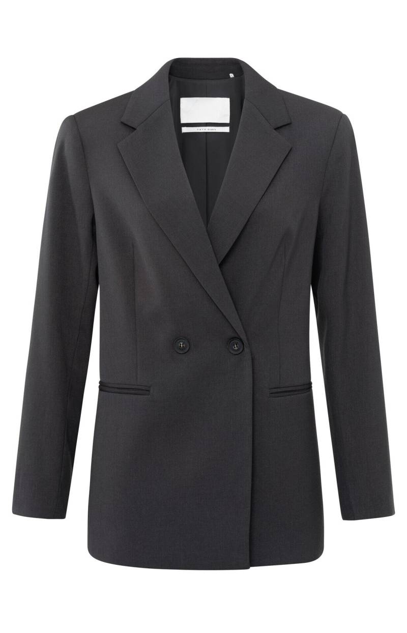 Yaya - Blazer mit zweireihigem Knopfverschluss grau - Gr. - 42 von Yaya