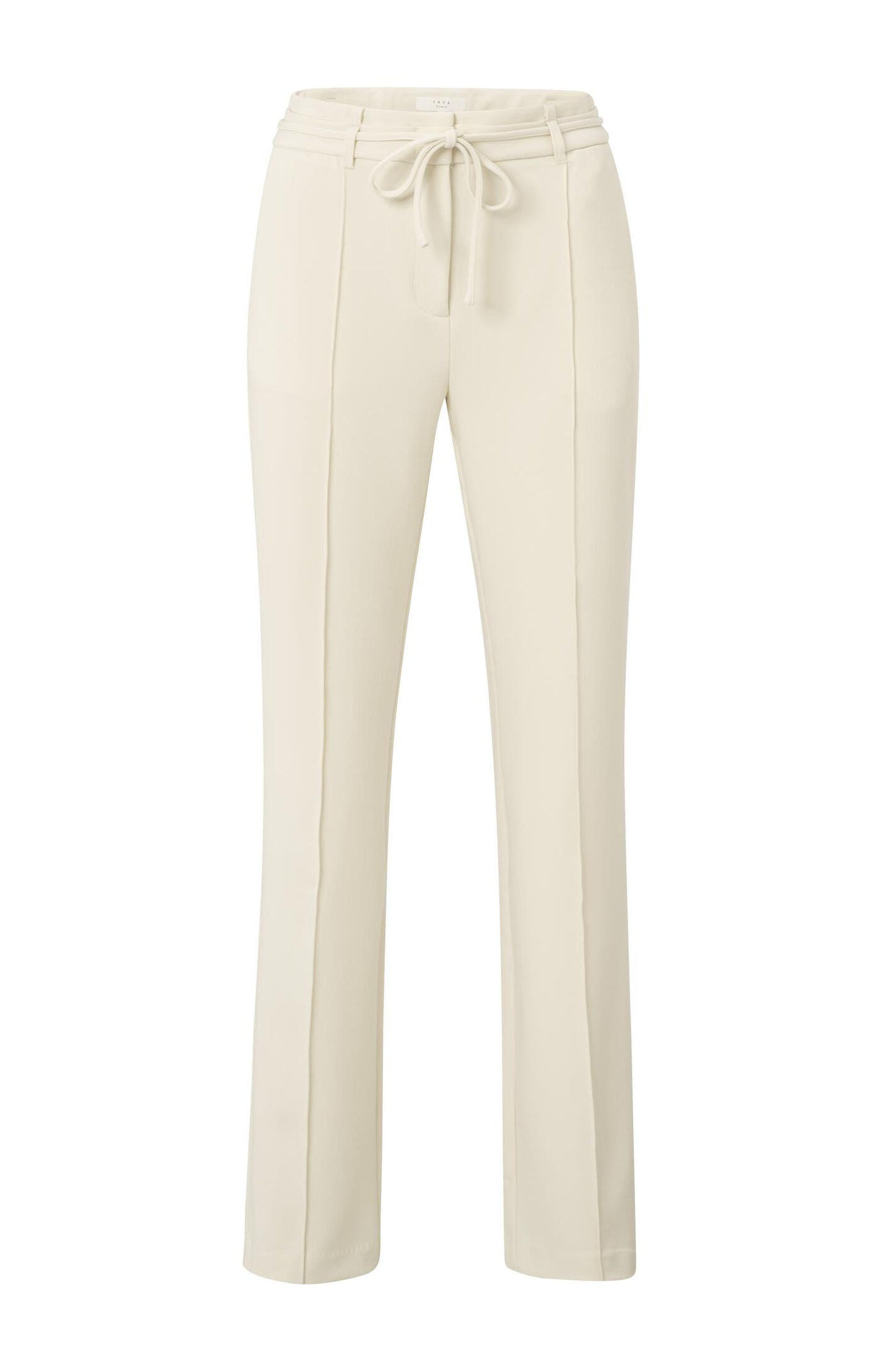 Yaya - Gerade Hose mit Bindegürtel beige - Gr. - 38 von Yaya